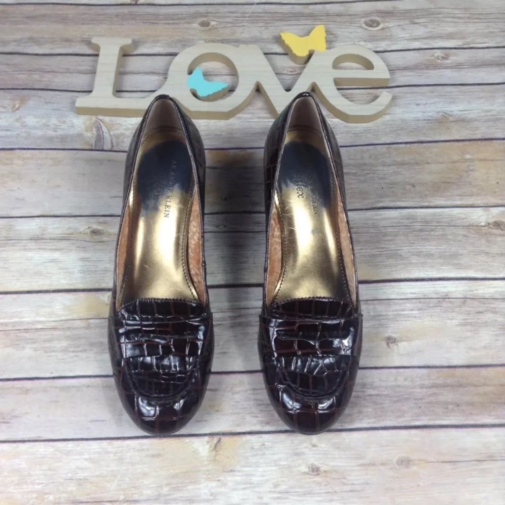 ❗️SOLD❗️Anne Klein brown block heel dress shoes - Picture 1 of 7
